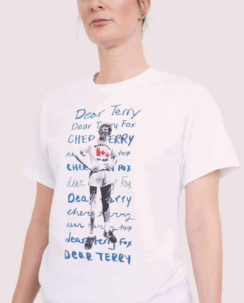 Women wearing Dear Terry t-shirt